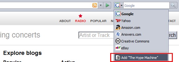 adding Hype machine as a search engine