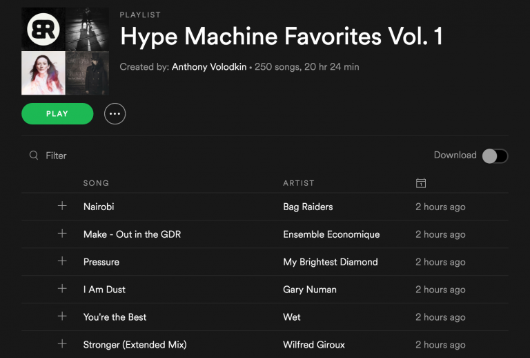 Sync your Favorites with Spotify • Hype Machine Blog